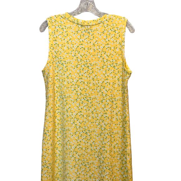 B Collection By Bobeau Yellow Floral Sleeveless Maxi Dress M - Picture 8 of 9